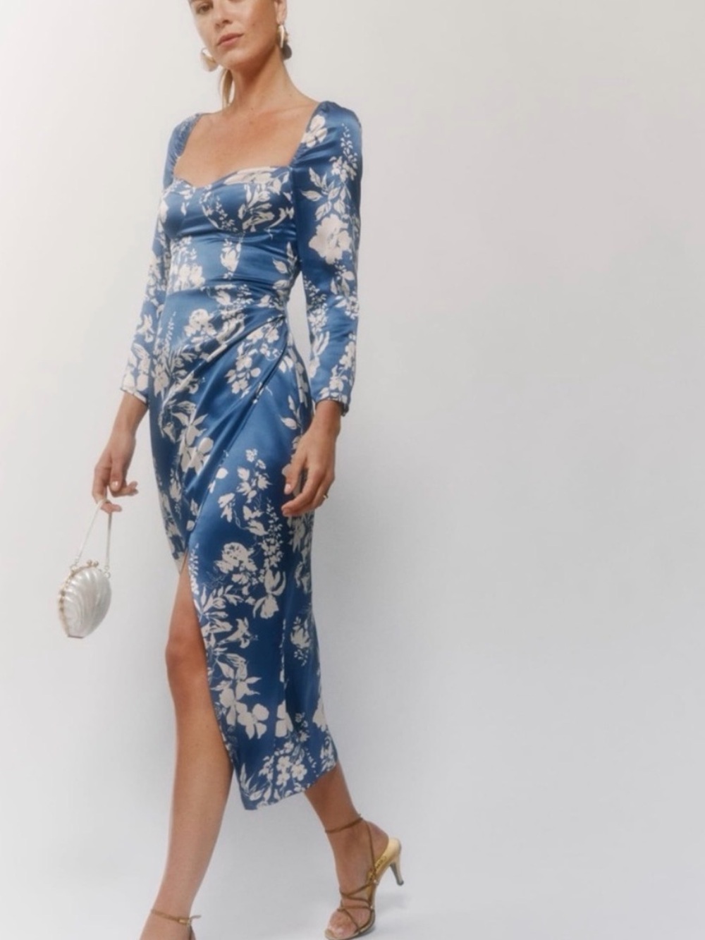 Reformation Gloriana Silk Midi Dress